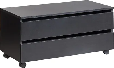 Obrázek produktu pro BELIANI Koupelnová skříňka černá MDP syntetický materiál kolečka zásuvky nábytek do koupelny