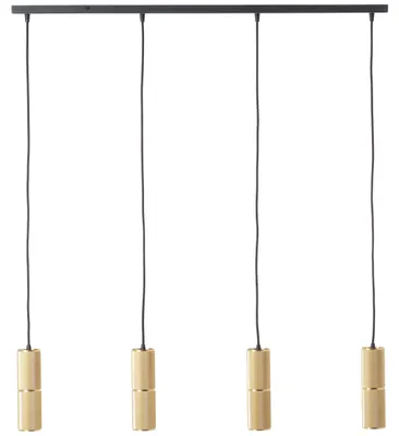 Zdjęcie produktu dla Lampa wisząca BRILLIANT Marty, 4-ramienna, czarna, IP20, gwint GU10, możliwość regulacji jasności, w zestawie żarówki LED, możliwość wymiany