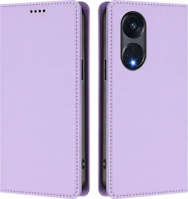 Immagine prodotto di Custodia in pelle per Oppo Reno8 T 5G, custodia a libro magnetica in Finto cuoio con supporto, viola chiaro