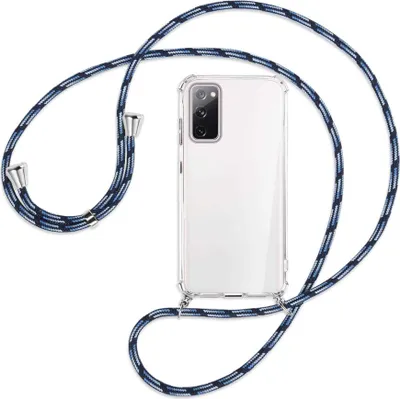 Produktbild von Handykette Backcover-Schutzhülle mit Band (Metall silberfarben) für Samsung Galaxy S20 FE / Lite - Blautöne