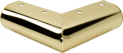 Zdjęcie produktu dla Noga meblowa narożna w kolorze złotego chromu, z regulacją wysokości 4,5 cm, eleganckie metalowe nóżki do sof, komód i nie tylko, wysokiej jakości wykonanie w błyszczącym wykończeniu