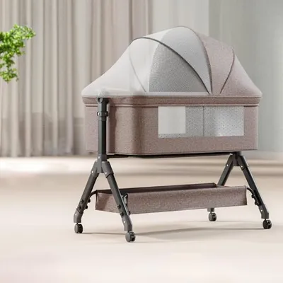 Imagen del producto de Cama auxiliar 3 en 1, color caqui, con altura ajustable