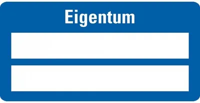 Produktbild von Dreifke® Aufkleber I Inventaretikett Eigentum, blau, Dokumentenfolie, selbstk...