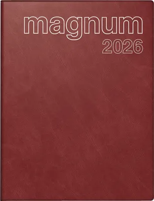 Obrázek produktu pro rido® idé® 70-27 042 296 Knižní kalendář magnum 2026 - 1 týden / 2 strany, 18,3 x 24 cm, vínově červený