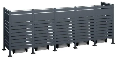 Zdjęcie produktu dla Westmann metalowa pokrywa kosza na śmieci Planum 5x240 L antracyt 410x90x150 cm