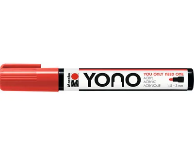 Zdjęcie produktu dla Marabu YONO, Czerwony, Wielobarwny, 1 kol., Tubka, 1,5 mm, 3 mm