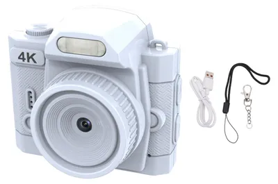 Produktbild von Schlüsselanhänger-Digitalkamera, 64 MP, 4K, integriert, 19 Filtereffekte, 78° Weitwinkel-LED-Fülllicht, HD, kleiner Retro-Videorecorder für Reiseaufna