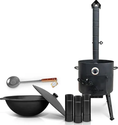 Produktbild von Feuerofen Utschak Ø 40 cm. mit Gusseisen Kazan 12 L Kasan Казан Учак Учаг Uchag