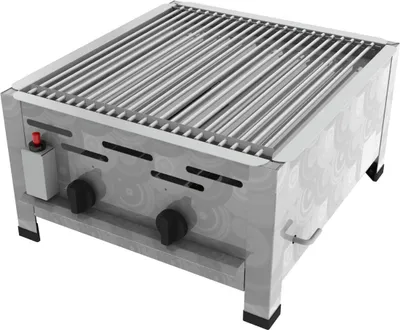 Produktbild von Gasbräter 2-flammig Edelstahl Piezozündung thermische Flammüberwachung Flüssiggas Gastronomie