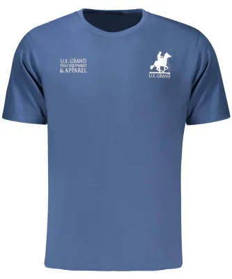 Produktbild von Elegantes Herren T-Shirt Blau mit Rundhalsausschnitt und Logo-Print