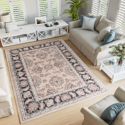 Produktbild von Tapiso Teppich COLORADO Klassisch Beige Schwarz 160 x 220 cm
