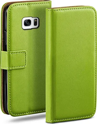 Produktbild von moex® Book Case kompatibel mit Samsung Galaxy S7 Edge - Hülle 360 Grad klappbar, Grün