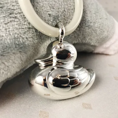 Produktbild von Wilkens Babyrassel Ente Bambino in 925 Sterlingsilber Rassel