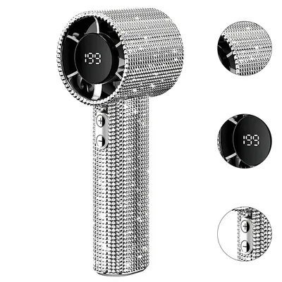 Produktbild von r Handventilator mit Kristalloptik, USB-C Mini Ventilator, elegantes Premium Design, leise & tragbar für Damen, Reisen & Alltag