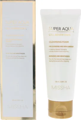 Image de MISSHA Super Aqua Cell Renew Mousse nettoyante pour escargots 100ml