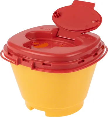 Produktbild von Nadel-Entsorgungsbox 1,5 l, Multi-Safe twin plus, ovale Öffnung, ø 179x176 mm