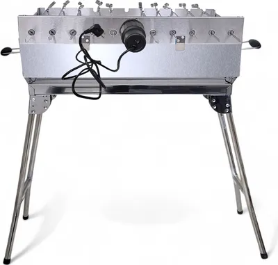 Produktbild von Mangal Kairat Schaschlik Grill mit 11er Spießdreher 230V Motor 10 Spieße