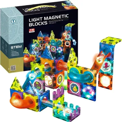 Zdjęcie produktu dla Klocki Magnetyczne Panele 75El Zestaw Świecący Tor