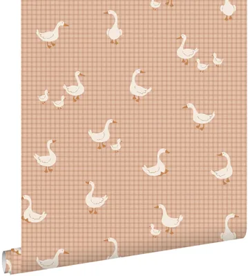 Zdjęcie produktu dla ESTAhome Tapeta słodkimi gęsiami terakoty różowej 50 x 900 cm