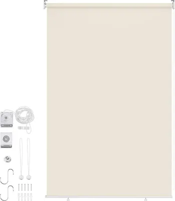 Produktbild von Faziango Senkrechtmarkise 160x240 cm Balkonrollo Beige UV Schutz Sonnenschutz Sichtschutz wasserdicht wetterfest Balkon Terrasse