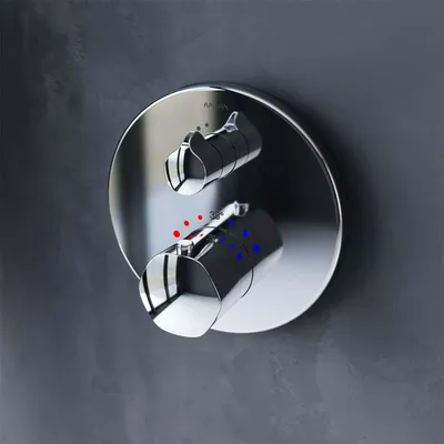 Produktbild von Thermostat-Unterputzmischer für  Dusche, Brause- und Duschsysteme - Unterputzmischer mit Thermostat und 1 Absperrventil, Wandmontage Unterputz Duscharmatur aus Messing AM.PM, Chrom