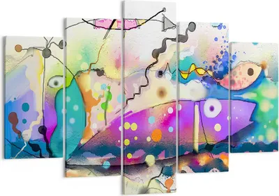 Produktbild von Bild auf Leinwand - Leinwandbild - Fisch Abstraktion - 150x100cm - Wand Bild - Wanddeko - Leinwanddruck - Bilder - Kunstdruck - Wanddekoration - Leinwand bilder - Wandkunst - EA150x100-4096