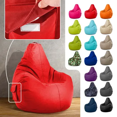 Produktbild von Green Bean Sitzsack mit Rückenlehne "Cozy" 80x70x90cm - Gaming Chair mit 230L EPS Perlen Füllung - Rot