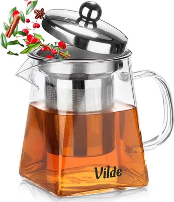 Image de Théière en verre avec infuseur en acier inoxydable, 330 ml