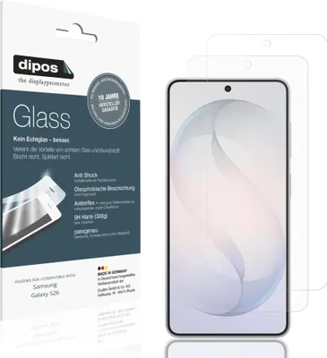 Produktbild von 2x Schutzfolie für Samsung Galaxy S26 matt - Anti-Shock 9H Folie dipos Glass Kunststoffglas