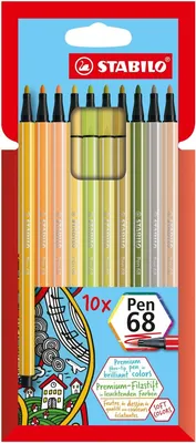 Produktbild von Fasermaler Pen 68 Kartonetui mit 10 Farben Packung mit 10 Stück