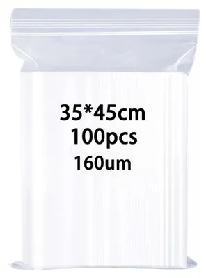 Zdjęcie produktu dla Solidchoice - Zamykane na zamek błyskawiczny, plastikowe woreczki, 100 sztuk, 35 x 45 cm