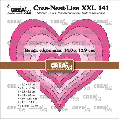 Produktbild von Crealies Crea-Nest-Lies XXL no. 141 Stanzschablone Herz mit rauen Kanten