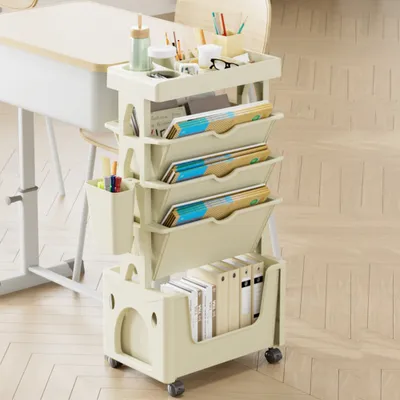 Produktbild von 360Home Regal Kinder-Aufbewahrungsregal Bücherregal mit Rollen 3 Schichten