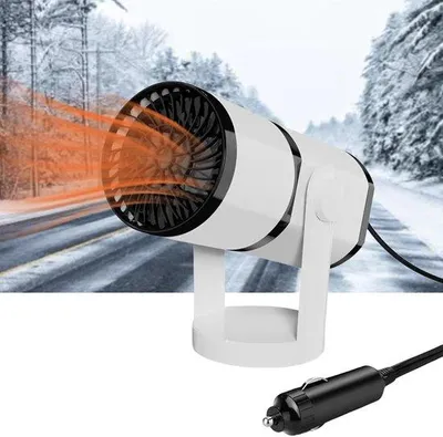 Zdjęcie produktu dla Elektryczny grzejnik samochodowy, 12 V, 150 W, przenośny, 2-w-1, obrotowa konstrukcja umożliwiająca obrót o 180 stopni