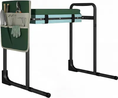 Produktbild von Kniebank Klappbar Gartenarbeit Kniekissen Werkzeugtaschen bis 150 kg Grün