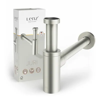 Produktbild von Lenz JURI Design-Siphon Edelstahl-Optik, 1 1/4", flexibel kürzbar, mit Geruchsstop, Anti-Fingerabdruck 46090011