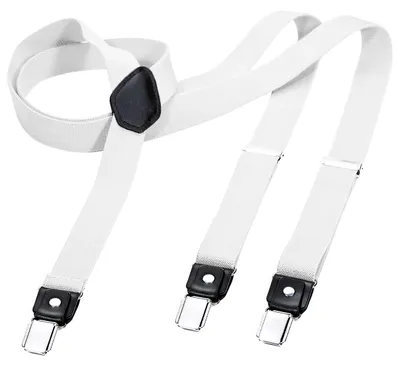 Produktbild von DonDon® Herren Hosenträger schmal 2,5 cm – 3 Clips in Y-Form – elastisch und längenverstellbar weiß