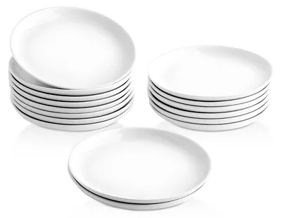 Produktbild von Set mit 16 kleinen Desserttellern aus Porzellan
