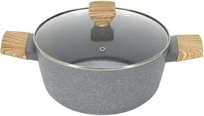 Produktbild von Famanu Bratpfanne 28 cm mit Antihaftbeschichtung und Holzgriff - ideal für Eintöpfe und Gemüse