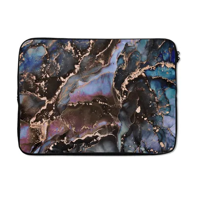 Produktbild von MuchoWow® Laptop Hülle 13 Zoll Marmor - Gold - Rosa Laptoptasche - Laptophülle - Sleeve - Rundumschutz