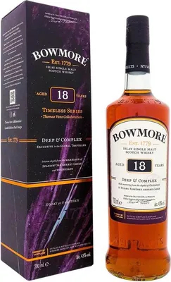 Produktbild von Bowmore 18 Years Deep & Complex + Timeless Box 700ml 43% Vol.