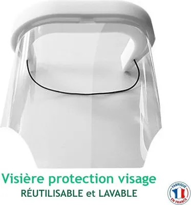 Image de Visière protection visage - réutilisable et lavable - antibuée – anti Allergique