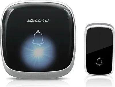 Produktbild von Funkklingel, Kabellose Türklingel Funk Set 200m Reichweite, Wasserdicht Haustür Klingel mit 1 Plug-In-Empfänger und 1 Sender, Bell4U