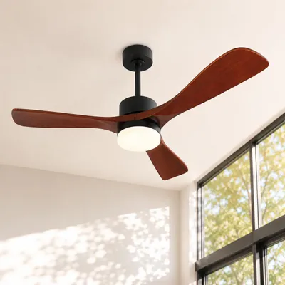 Immagine prodotto di Ventilatore da soffitto Ø132 cm con luce, pale in vero legno, motore DC silenzioso, app intelligente e telecomando, 6 velocità, intensità regolabile, 3 colori, per soggiorno e camera da letto