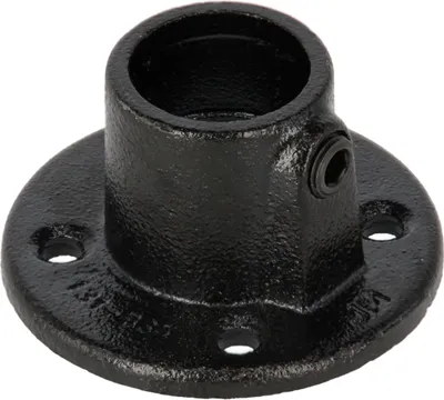 Produktbild von Rohrverbinder Fußplatte rund durchgehend schwarz 1" (33,7 mm) AVERDE