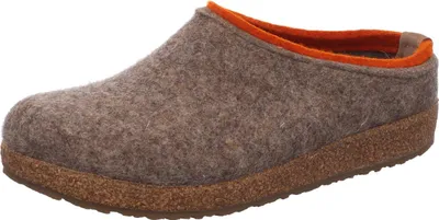 Image de Haflinger Pantoufle femme Grizzly Torben feutre de laine 713001, Taille:41 EU, Couleur:Marron