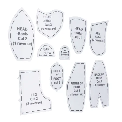 Produktbild von 10-teiliges Bären-Schablonen-Lineal-Set, DIY-Acryl-Quiltwerkzeuge, wiederverwendbares Bären-Nähschablonen-Set, L 15 Zoll