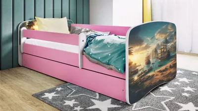 Obrázok produktu pre Detská posteľ pre mládež 70x140, 80x160, 80x180 cm - kompletná súprava s matracom, zásuvkou a ochranou proti vypadnutiu