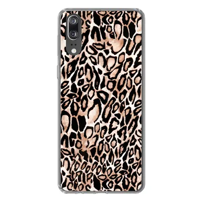 Produktbild von MuchoWow® Handyhülle Schutzhülle Hülle für Huawei P20 Panther Druck - Schwarz - Flecken Silikon Softcase Handy Hülle - Hardcover