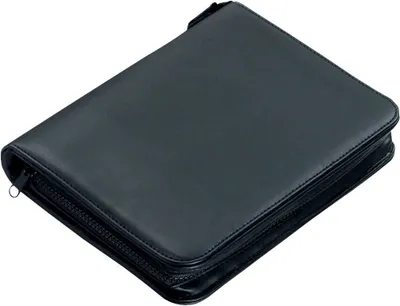 Zdjęcie produktu dla Alassio® 30006 Segregator Luino - A5, 25 x 17,5 x 4 cm, 4 ringi, imitacja skóry , czarny
